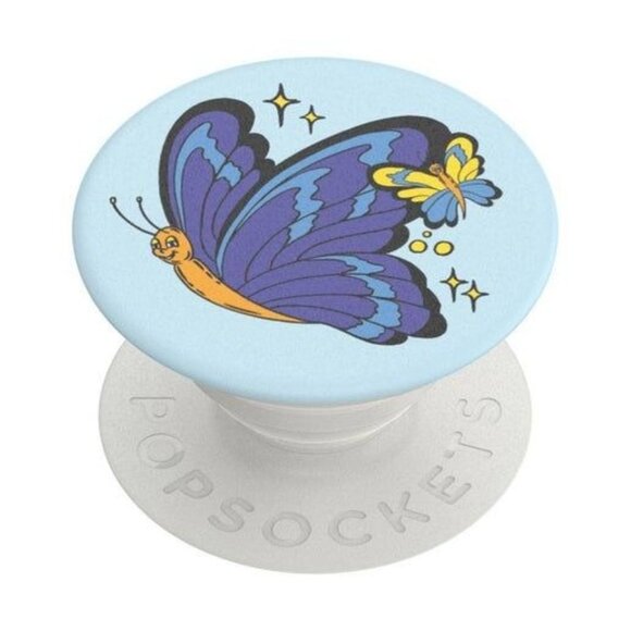 PopSockets Butterfly Grip Blue & Yellow - Picture 1 of 2